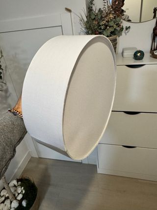 Lámpara de techo tela blanca