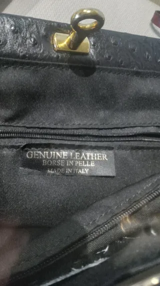 Bolso Piel Italiana Borgoña y Negro