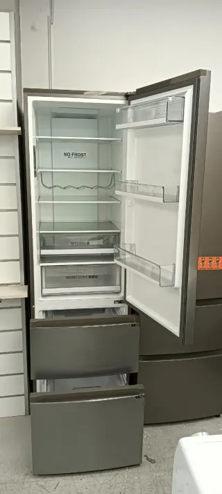 NEVERA HAIER PLATEADO NO FROST ENERGÍA A+ 200x60cm