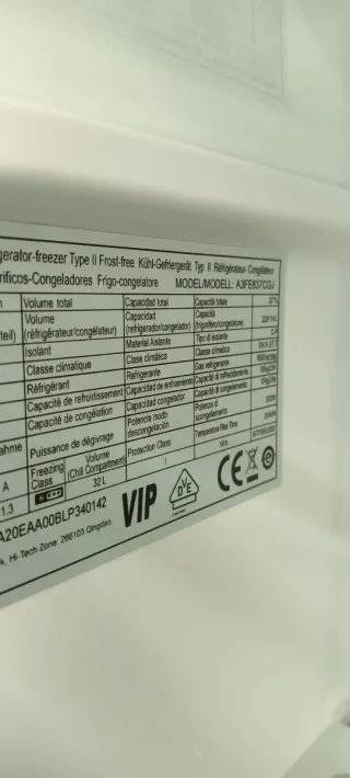 NEVERA HAIER PLATEADO NO FROST ENERGÍA A+ 200x60cm