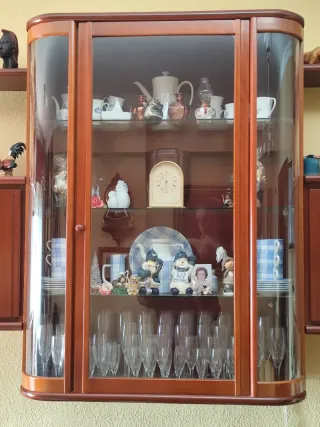 Mueble vitrina modular con estanterías