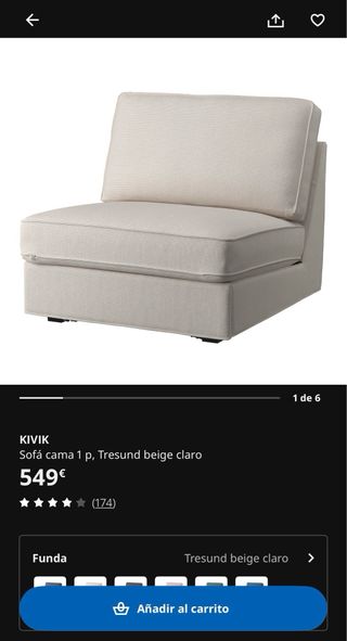 Sillón Cama 1 Plaza Beige