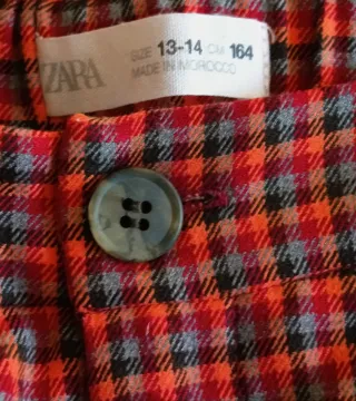Pantalón cuadros Zara T. 13-14