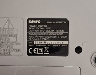 Sanyo MCD Z75M, CD Player Stereo Radio Cassette