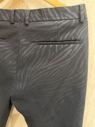 Pantalón Zara Negro Estampado Rayas
