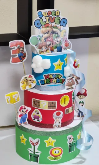 Torta polistirolo Super Mario 3 Oliver