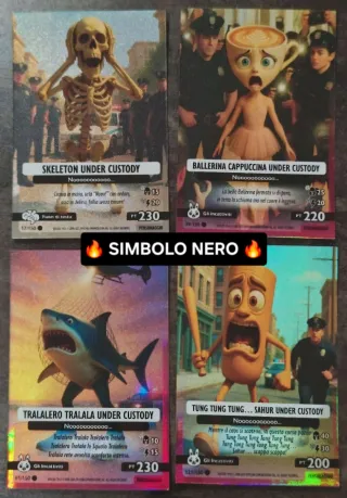4 Carte Brainrot Nucleari ☢️⚫ Simbolo Nero - Beta
