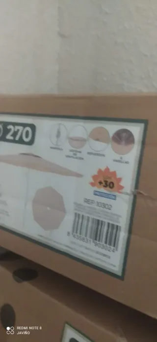 Sombrilla Beige 2.7M