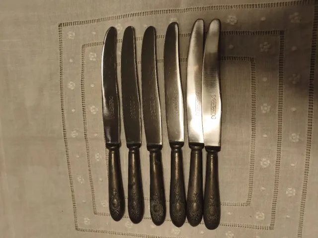 6 Cuchillos Antiguos Acero Inoxidable