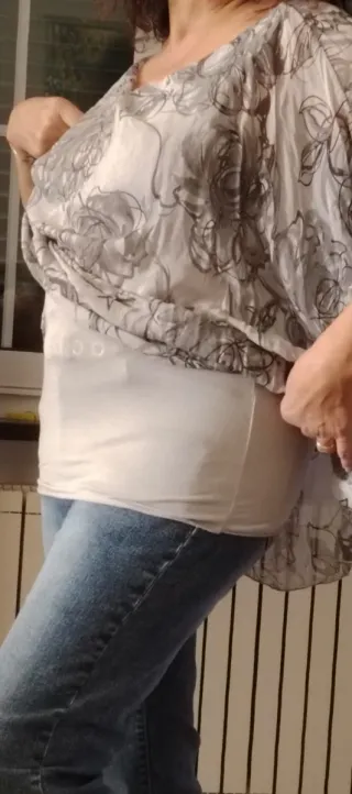 Casacca donna ampia fantasia floreale