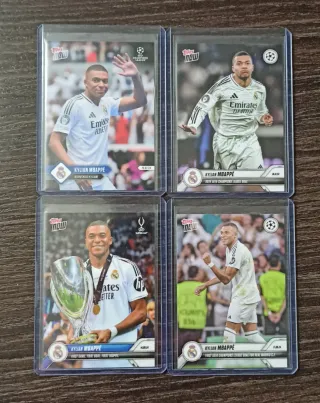 Lote 4 cartas Topps Now Mbappé
