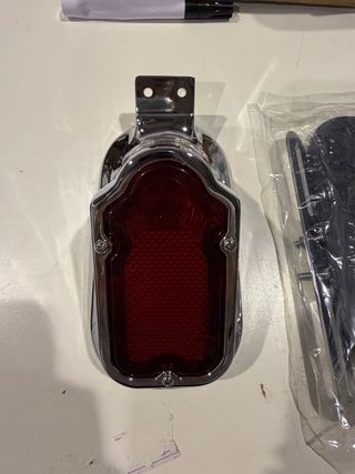 Luz Freno Moto Trasera Cromada Roja