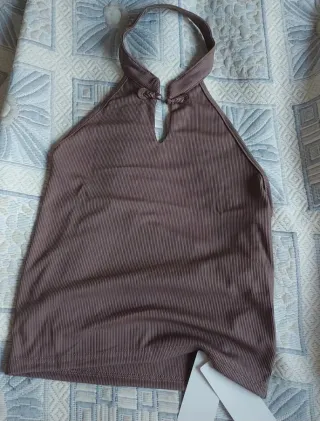 Top halter marron talla XL