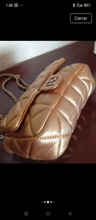 Bolso Purificación García Piel Dorado