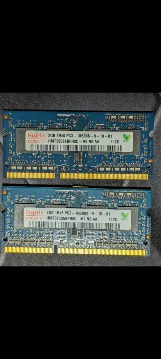 Pareja módulos Memoria Portátil Hynix DDR3 2GB