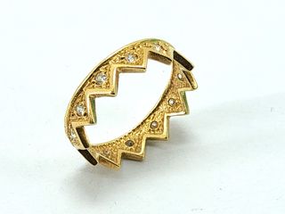 anillo oro 18k con piedra con circonita