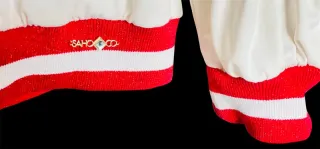 Camiseta manga larga, Blanca y Roja Sahoco