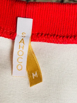 Camiseta manga larga, Blanca y Roja Sahoco