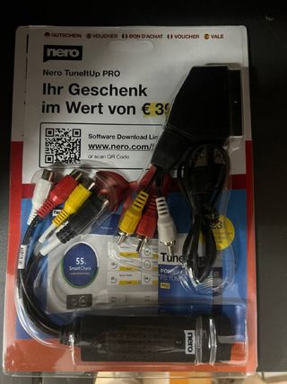 Nero VHS a USB Video Grabber Recode Stick \| VHS autodigitalizar \| Analog to Digital Capture Card \| Windows 11/10 / 8/7 \(digitalizar Cintas de vídeo \| S\-VHS \| Hi8 \| Super 8 \| DVD a PC\)