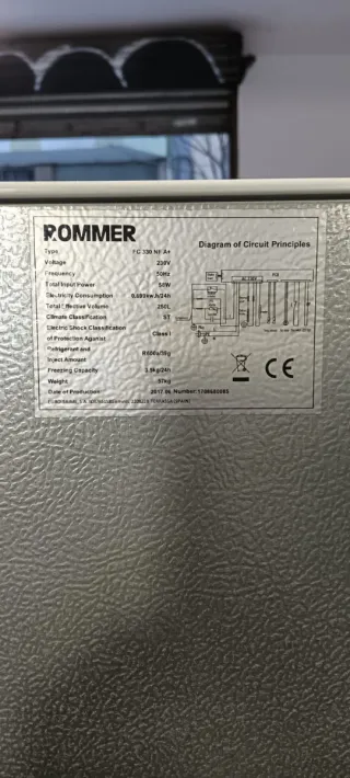NEVERA COMBI ROMMER NO FROST ENERGÍA A+