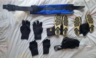 Escarpines guantes buceo cinturon bolsa y 3 plomos