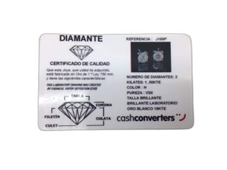 pendientes oro 18k con diamante de laboratorio