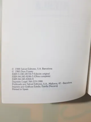 Libro Gorilas en la niebla