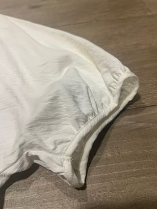 Blusa Blanca Cuello Pico Manga Murciélago Talla 44