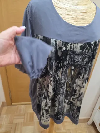 Blusa DOS PUESTAS azul y multicolor