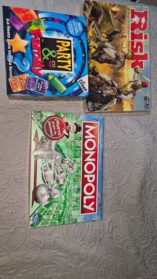 Pack 3 Juegos: Risk, Monopoly, Party & Family