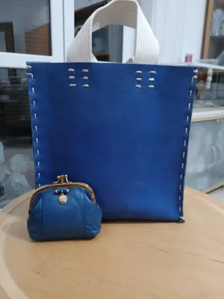 Set Borsa e Portafoglio Blu