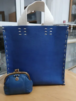 Set Borsa e Portafoglio Blu