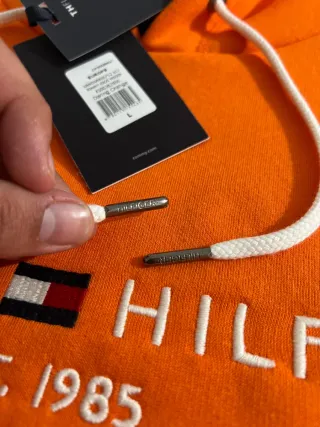 Hoodie com Capuz Tommy Hilfiger Laranja Tamanho L