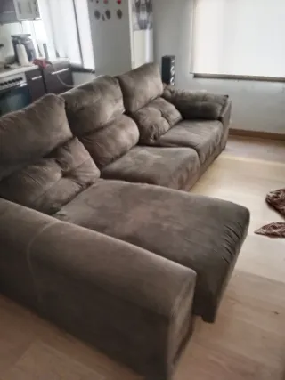 Sofá modular gris de tela