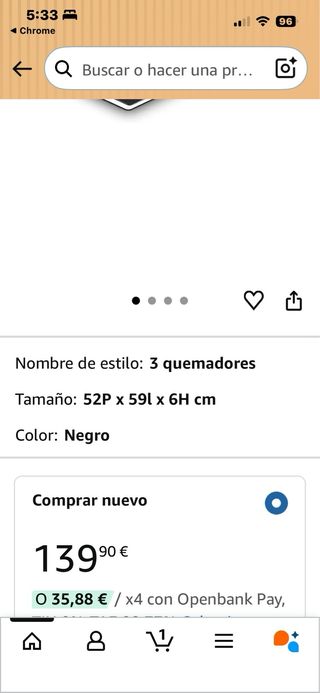 inducción portátil 3 fuegos Melchioni Family