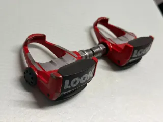 Pedales LOOK Carbon Rojos Retro Bicicleta