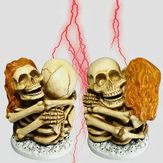 Teschio in gesso ceramico dipinto a mano