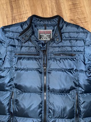 Chaqueta Guess Estilo Moto Azul