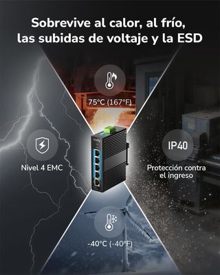 CUDY IG1005P Switch Industrial 5 Puertos PoE