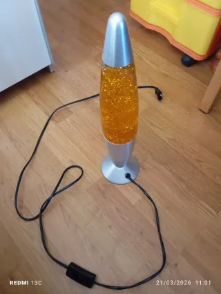 Lámpara Lava Naranja Glitter