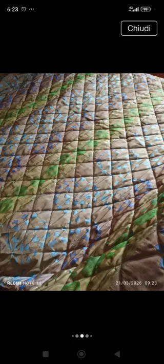 Trapuntino mezza stagione beige e verde,