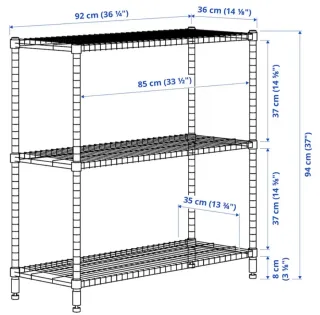 ¡2 X 55€! -NO ENVÍO- ESTANTERÍAS METAL IKEA OMAR
