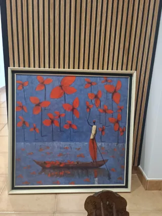 Cuadro abstracto mujeres con cestas