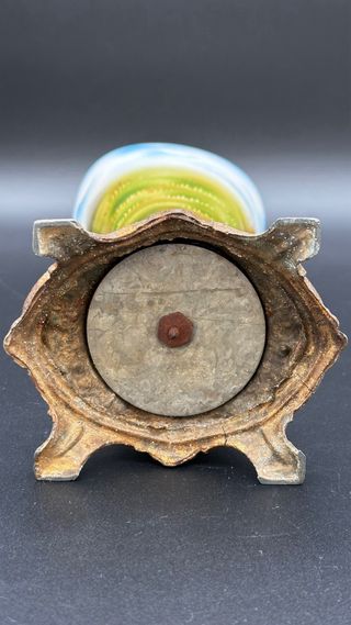 Vaso Antico Stile Impero Bronzo Ceramica Putti