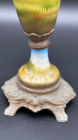 Vaso Antico Stile Impero Bronzo Ceramica Putti