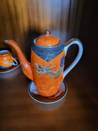 Lote 2 Juegos Café Japonés Vintage Dragón