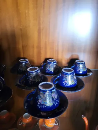 Lote 2 Juegos Café Japonés Vintage Dragón