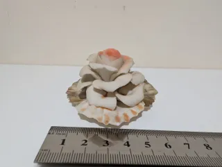 Flor Rosa Porcelana Capodimonte Italia