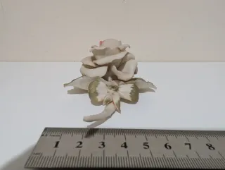 Flor Rosa Porcelana Capodimonte Italia