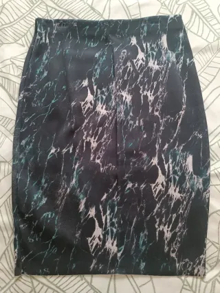 Falda Zara Mármol Verde Talla M